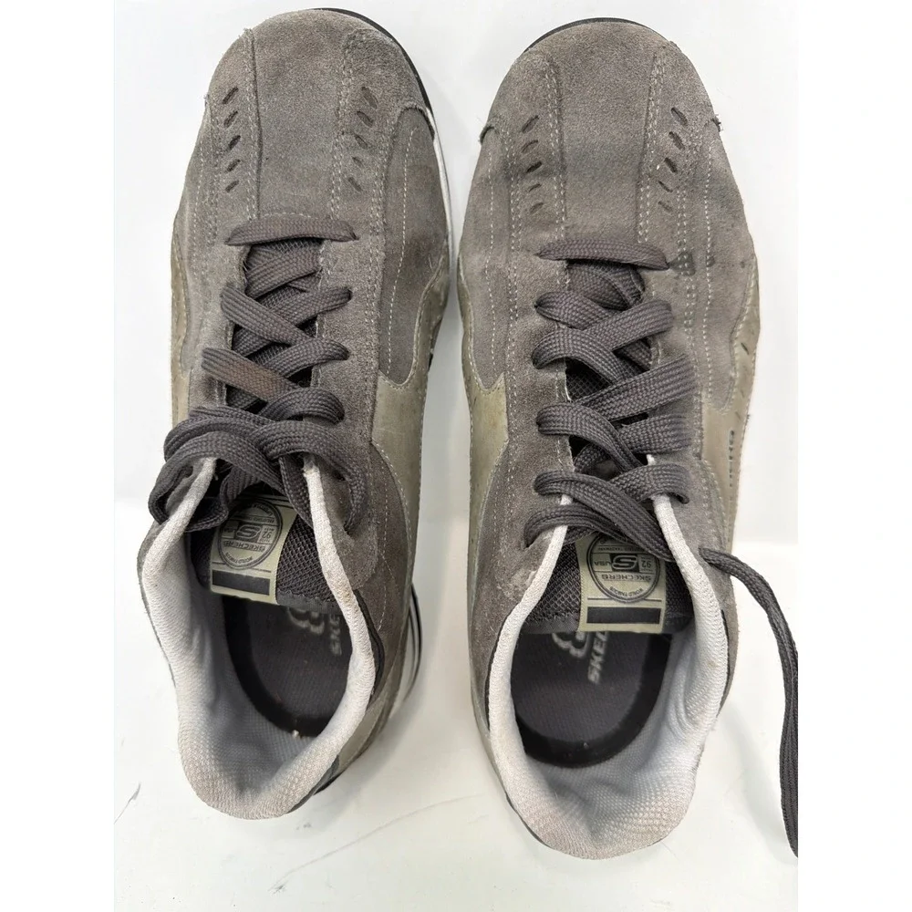 Skechers Men's Gray Suede Lace Up Athletic‎ Sneakers Size 8 Trade Mark 92